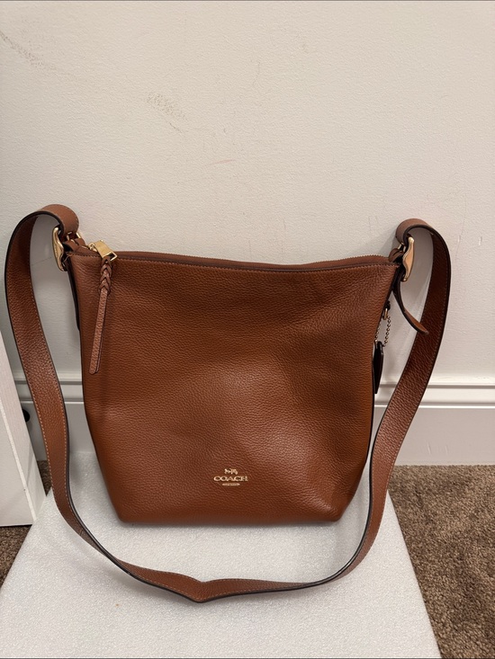 Coach Handbags - Coach Val Duffle brown pebbled leather shoulder bag purse with hangtag